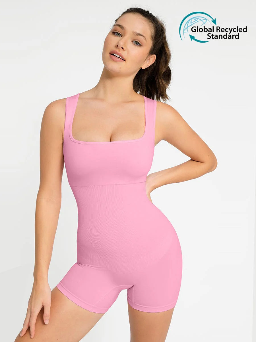 SculptFit Square Neck Mid-Thigh Jumpsuit