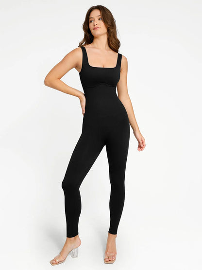 SculptFit Square Neck U-Back Jumpsuit